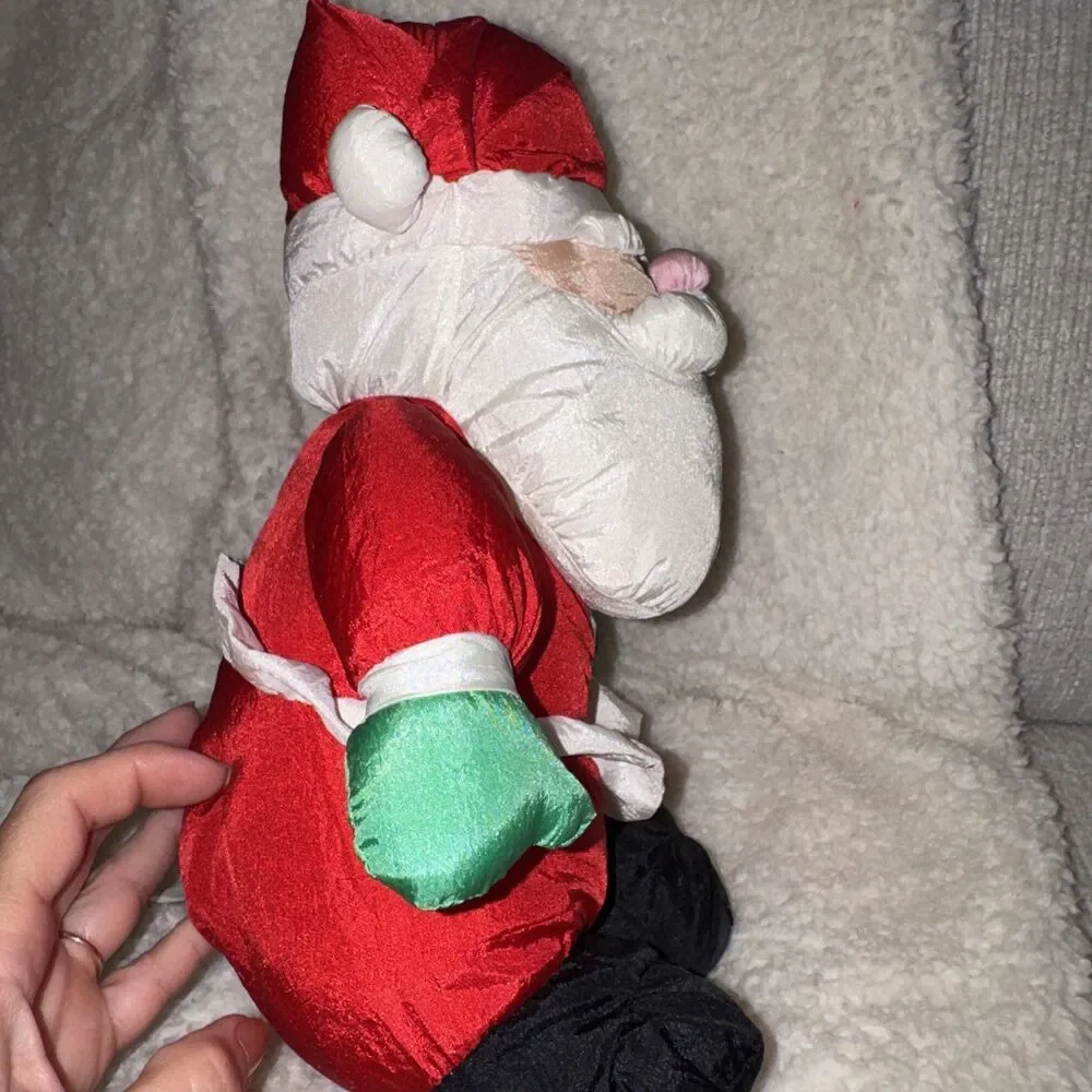 Vtg Parachute 1993 Gibson Santa Claus Plush Stuffed Toy Christmas Puff Aluff 14”